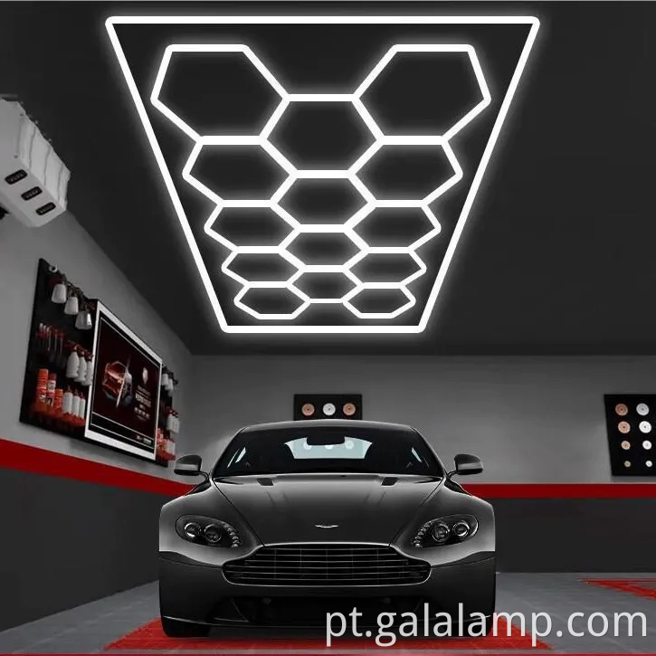 Sistema de grade de iluminação de garagem LED hexagonal para iluminação superior